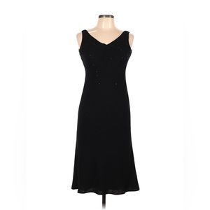 Jones New York 6 Sleeveless Black Cocktail Dress Rhinestone Evening Slip LBD